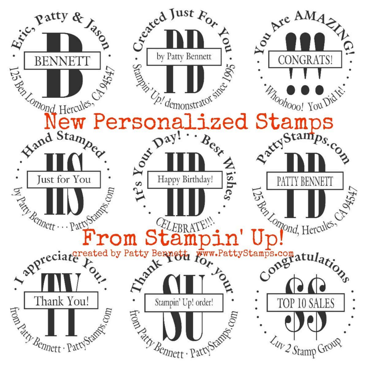 New Photopolymer Personalized Stamps Available Patty Stamps