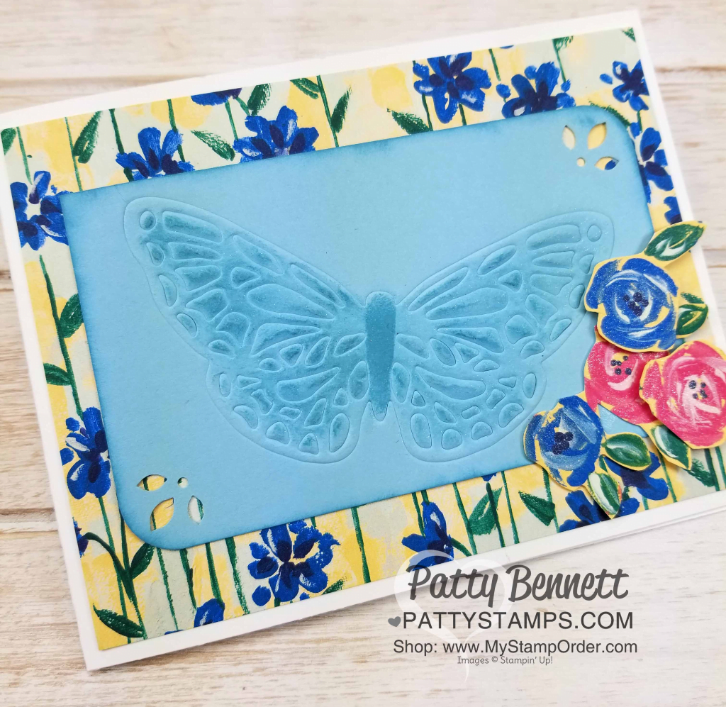 Butterfly card with Springtime Impressions Thinlits / Embossing Mats